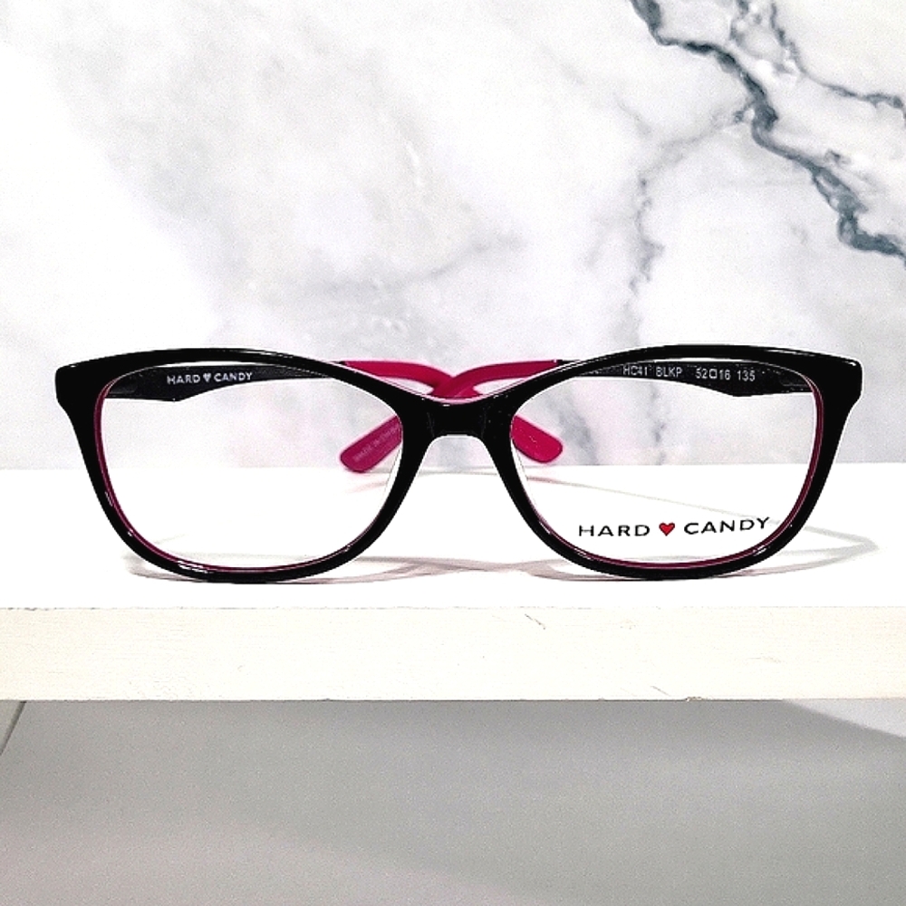 NEW Rx'able Eyeglass Frame, black/purple glasses, women modern frame 52-16-135